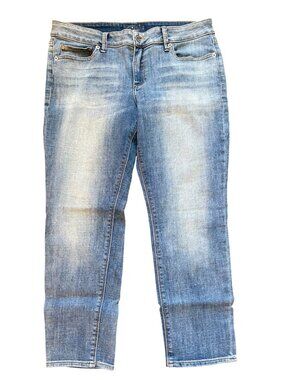 Lucky Brand Lolita Capri Straight Jeans Women’s Light Wash Distressed Fade Denim